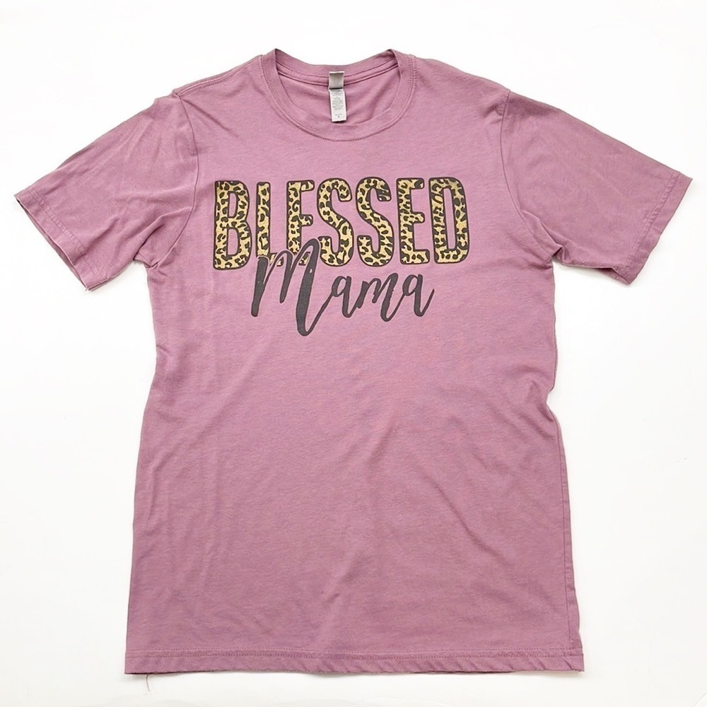 Next Level Blessed Mama purple short sleeve t-shirt